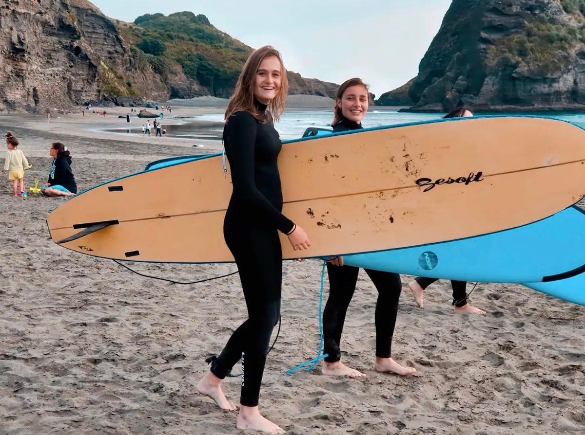 High School New Zealand - student surfing